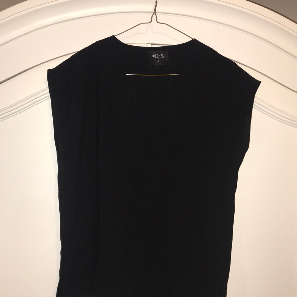 Black v-neck tank top